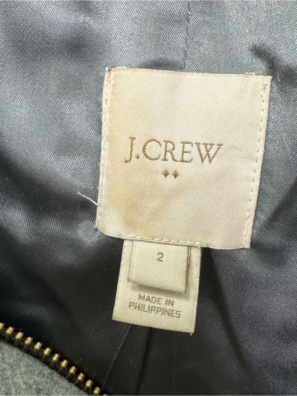 J. Crew Wool-Blend Faux Fur Hooded Parka Coat in Grey Size 2 - Picture 6 of 7